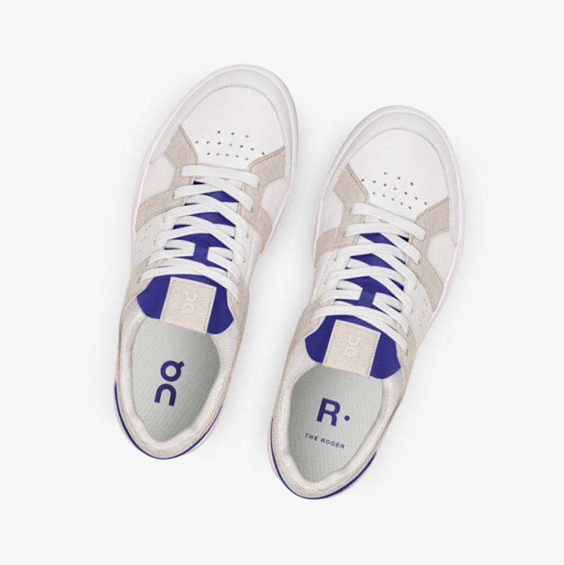 On THE ROGER Clubhouse Sneakers White/Indigo | TCK-516287