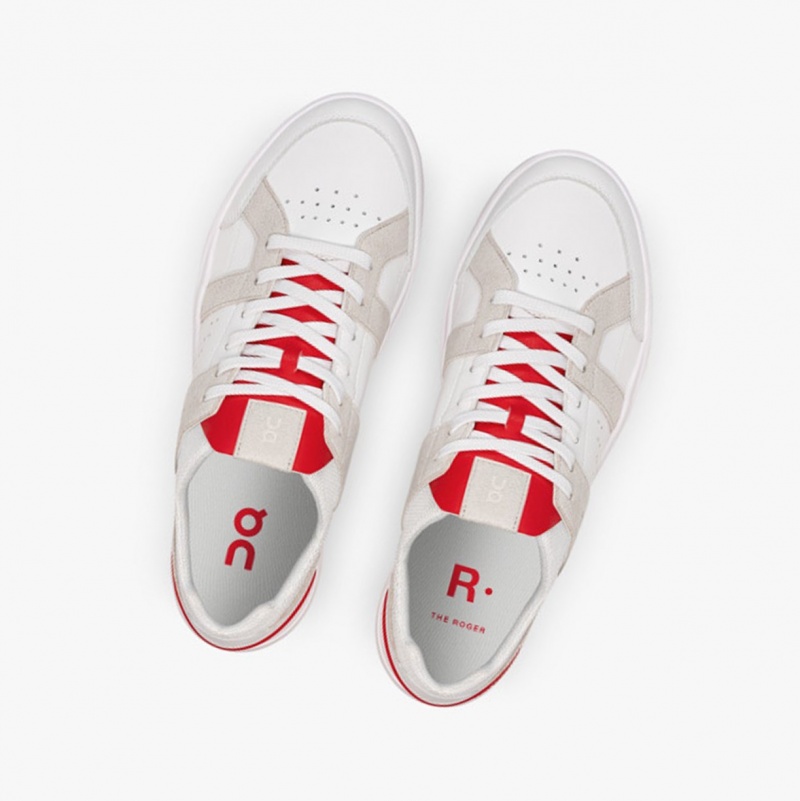 On THE ROGER Clubhouse Sneakers White/Red | ELZ-926175